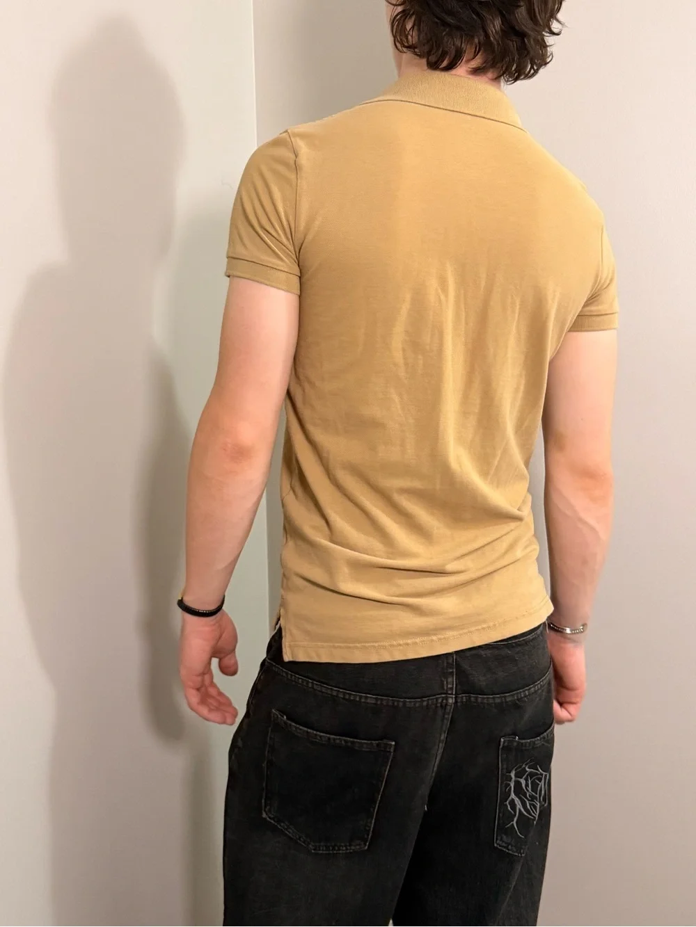 American Eagle Outfitters Men's Polo in Camel/Tan